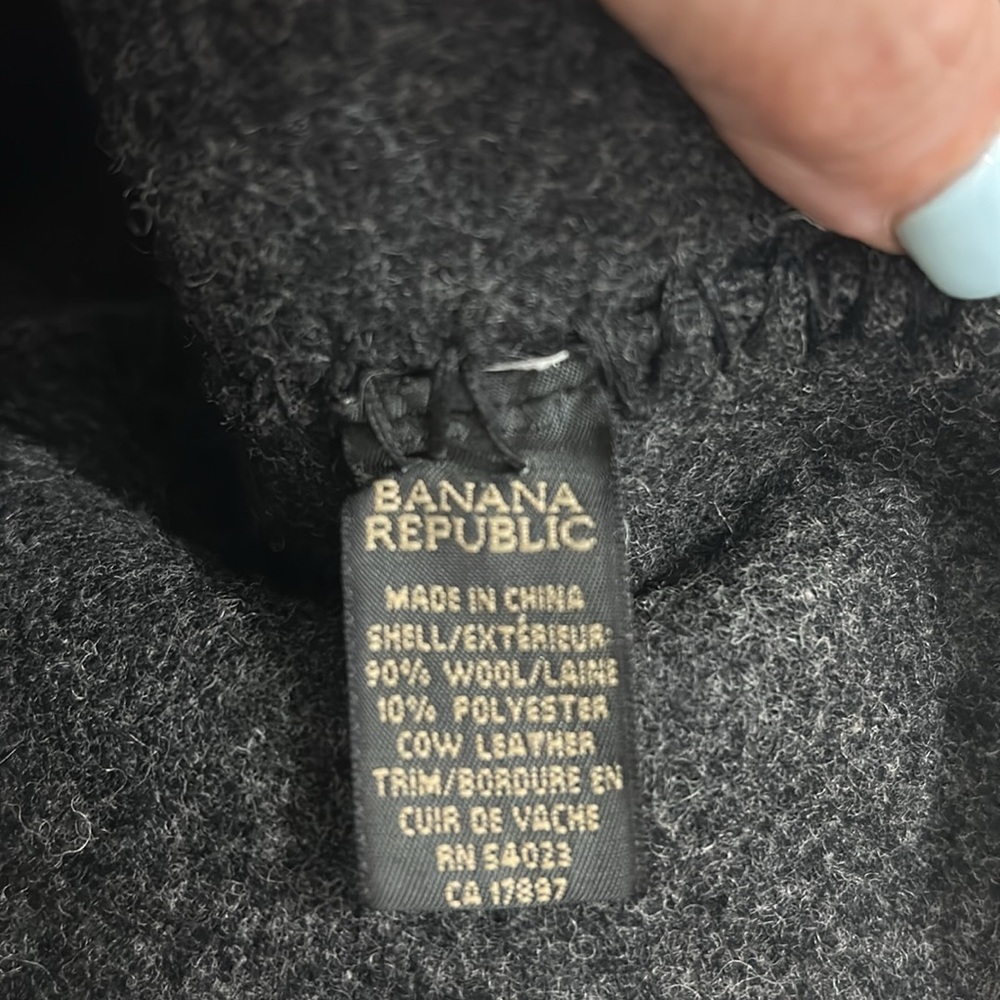 Banana Republic Y2K Wool Large Tote Bag with Leather Straps - Picture 6 of 14